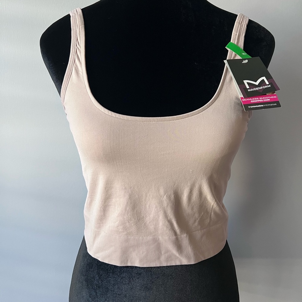 Maidenform Women’s Smoothing Seamless Cropped Cami Taupe Size XXL